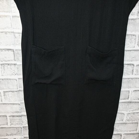 APIECE APART V-neck cap sleeve Dress Black wool blend size 2 - Picture 7 of 12